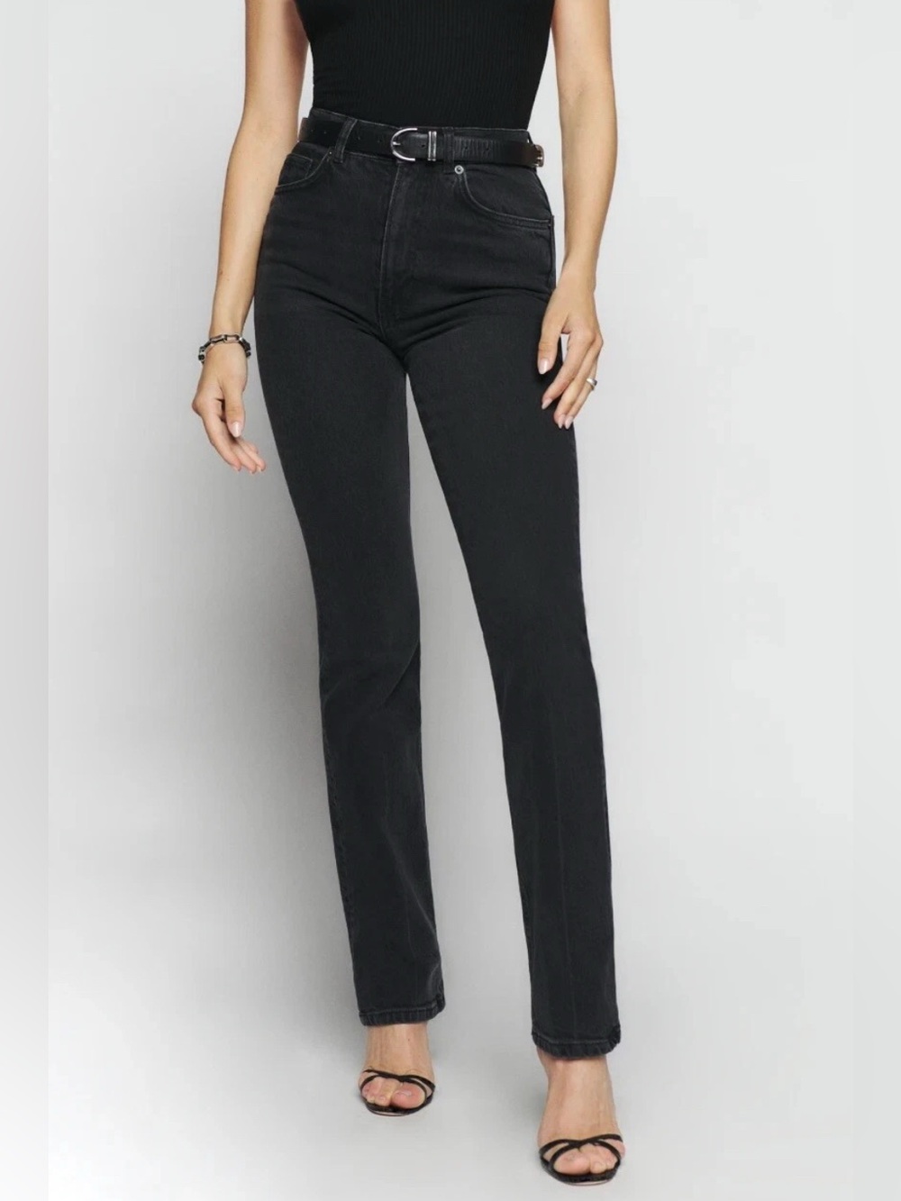 Reformation Peyton High Rise Bootcut Jeans. Washed black Size 27 great condition